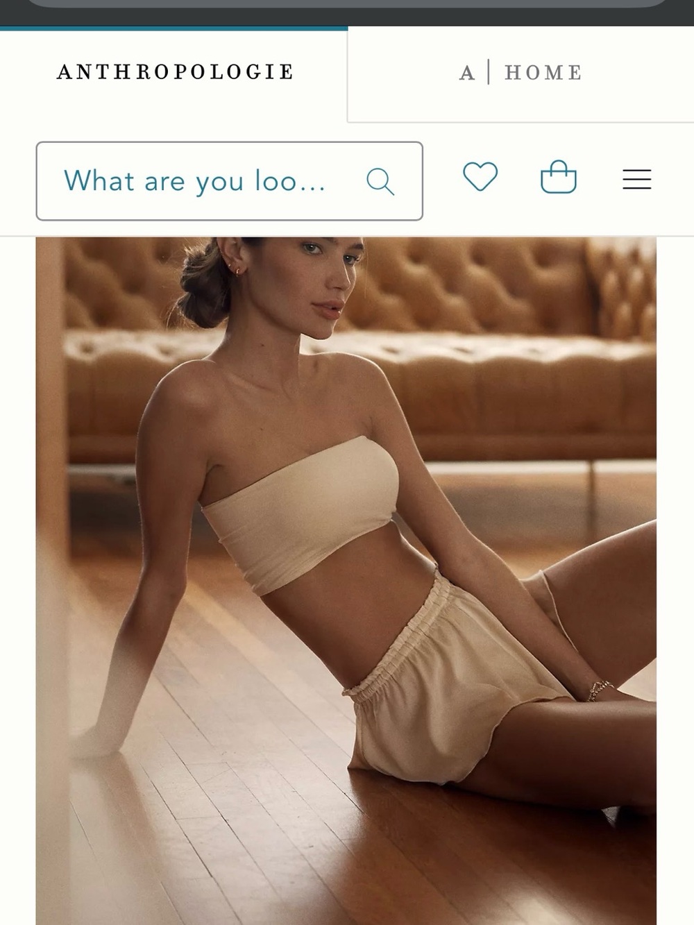 Anthropologie Strapless Bandeau in Nude